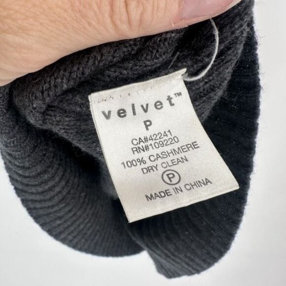 Y2K‎ Velvet by Graham & Spencer Cashmere Short Sleeve Gray Tunic Sweater Small - Picture 3 of 9